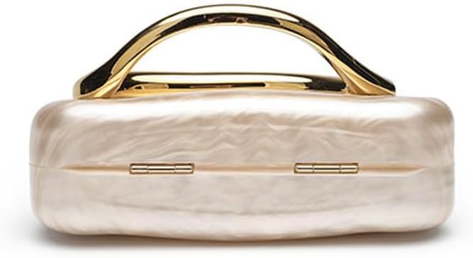 CUXVA Acrylic Clutch Purse for Women Classic Round Acrylic Evening Handbag Vintage Metal Handlebars Bag for Wedding Party Prom - Image 3